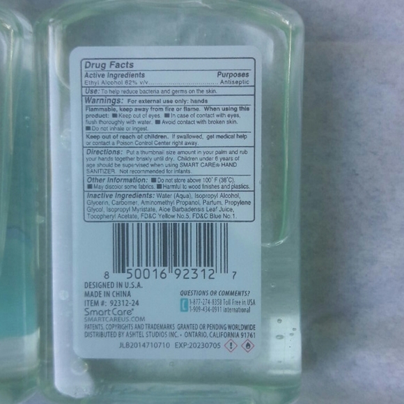 3, 2 Fl oz Smart Care Hand Sanitizers - Picture 3 of 3